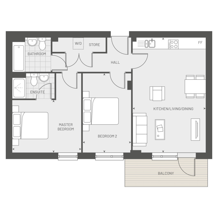 Kingston East Block CD Type D14 Floorplan